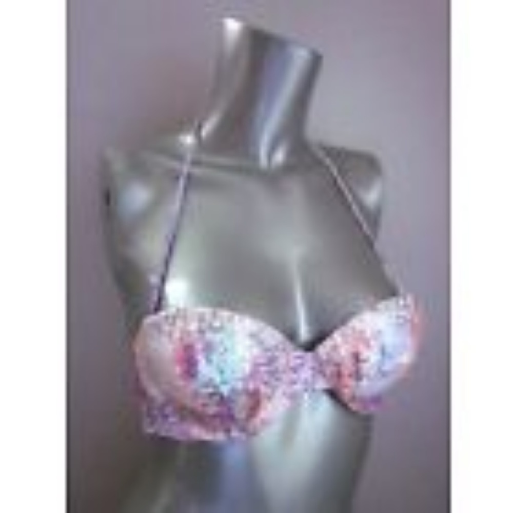 Sequined snakeskin bikini top